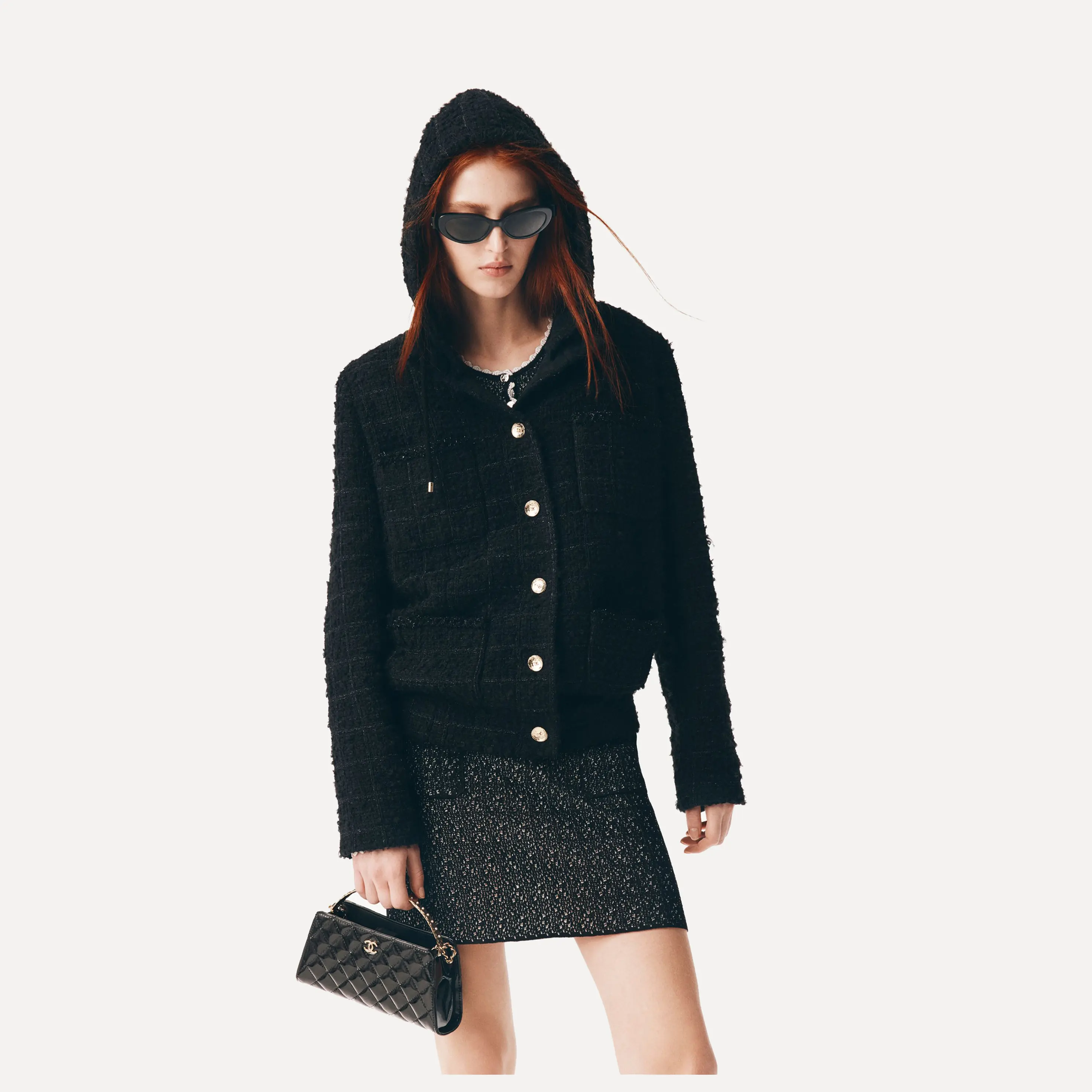 Chanel Tweed Hooded Jacket