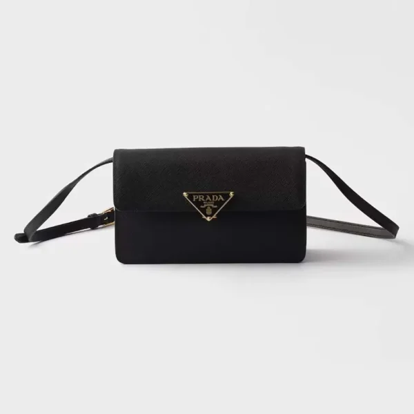 Prada Women Saffiano Leather Mini-bag-Black
