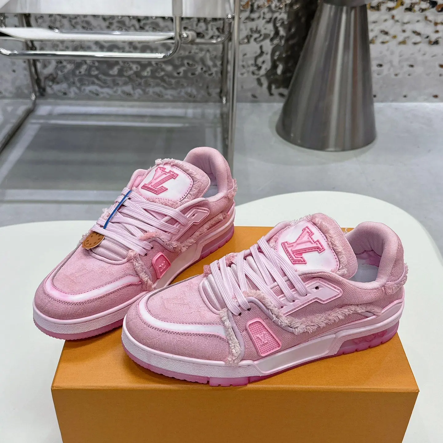 LV Pink Trainer Sneakers