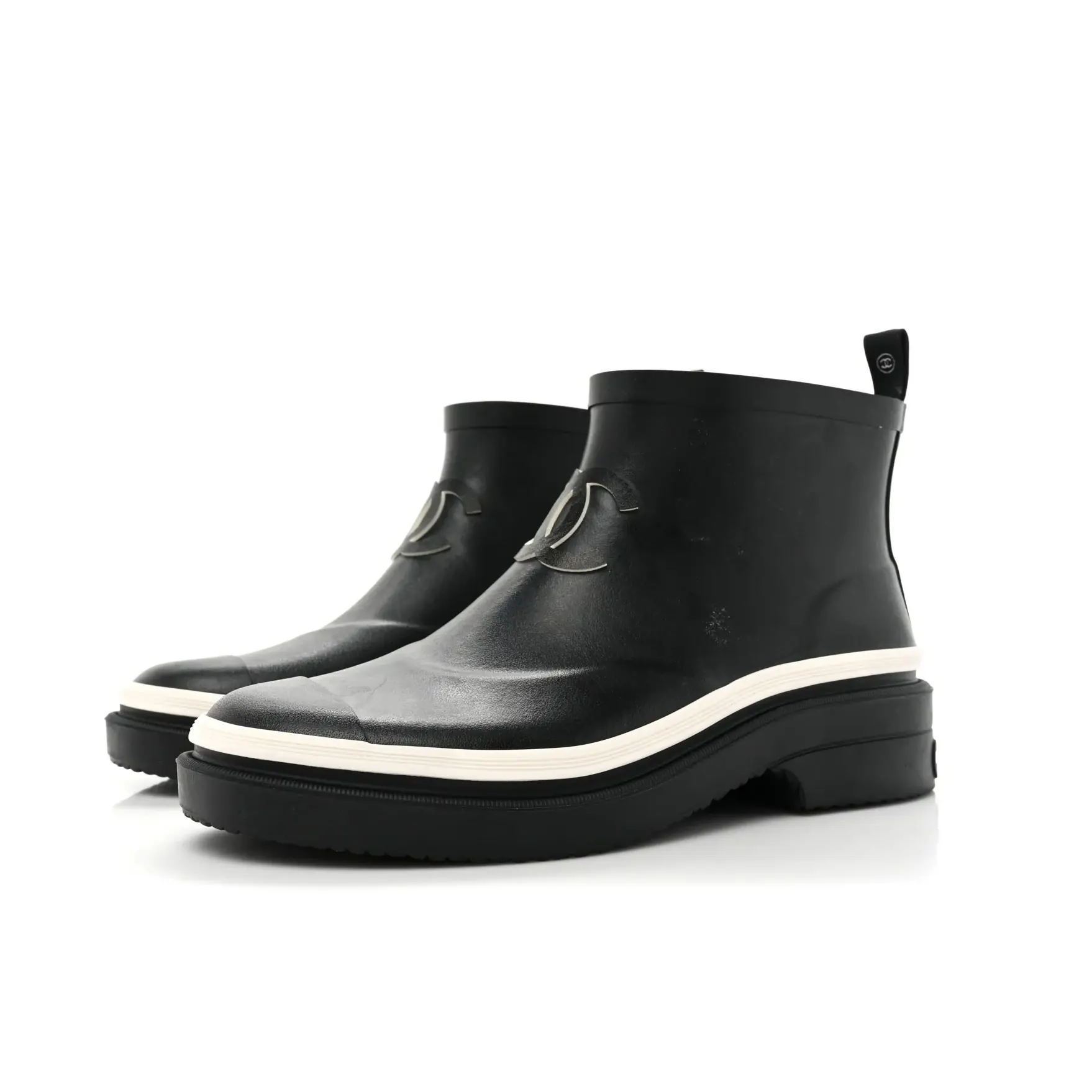 Chanel Rubber CC Short Rain Boots