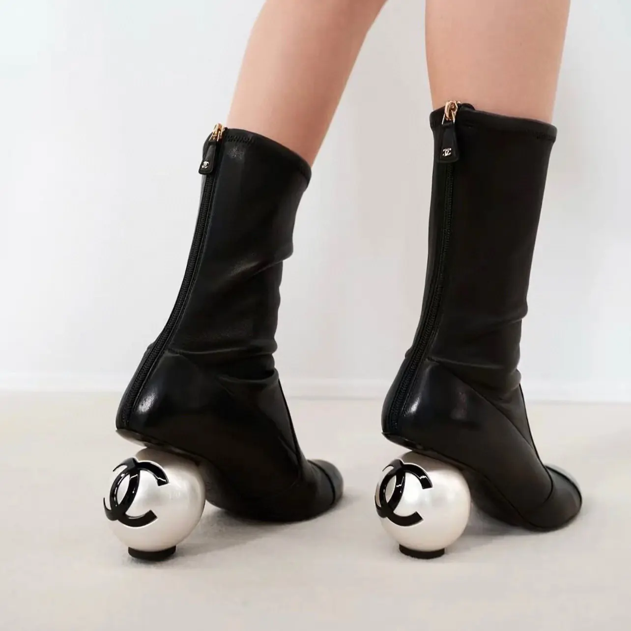 Chanel 25FW Pearl High Heel Boots
