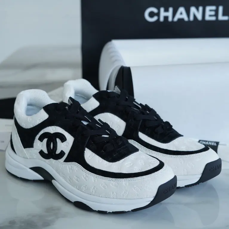 Chanel CC Suede Sneakers
