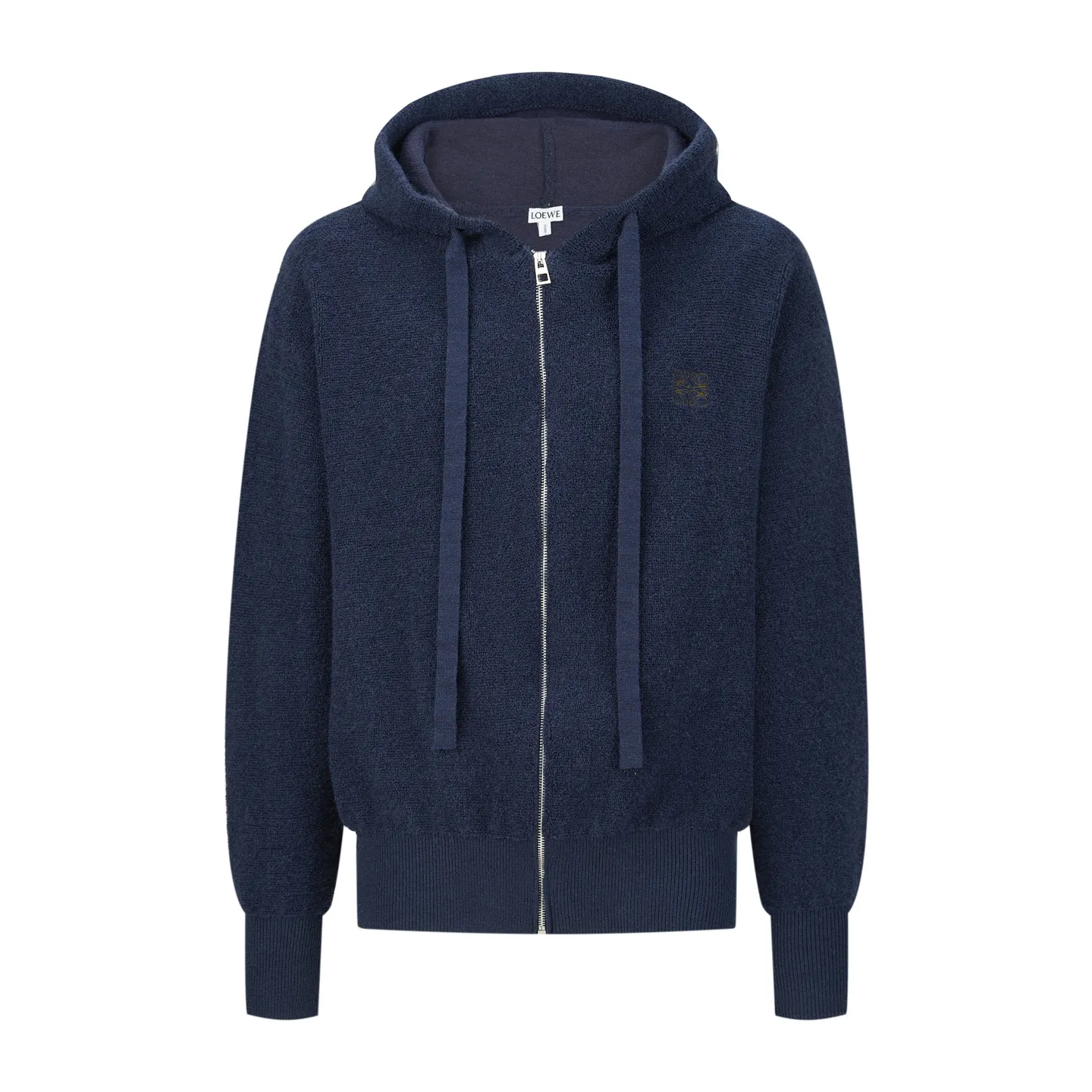 LOEWE Embroidered Knit Zip-Up Hoodie